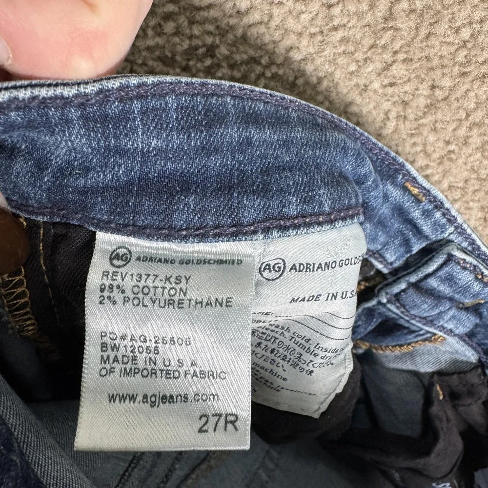 AG Adriano Goldschmied Stevie Ankle Jeans Womens 27‎ Blue Slim Straight Denim